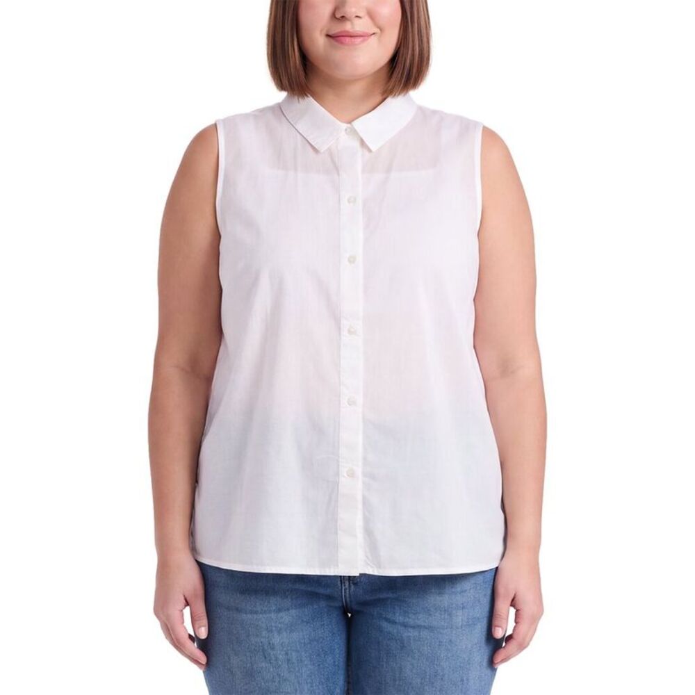 Eileen Fisher Womens Plus Shirt, White